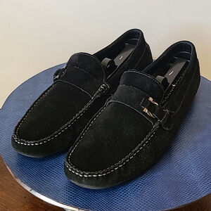 . Zanzara Abbot ZG107C50 Mens Black Leather Slip On Moccasin 10.5 (#1484).